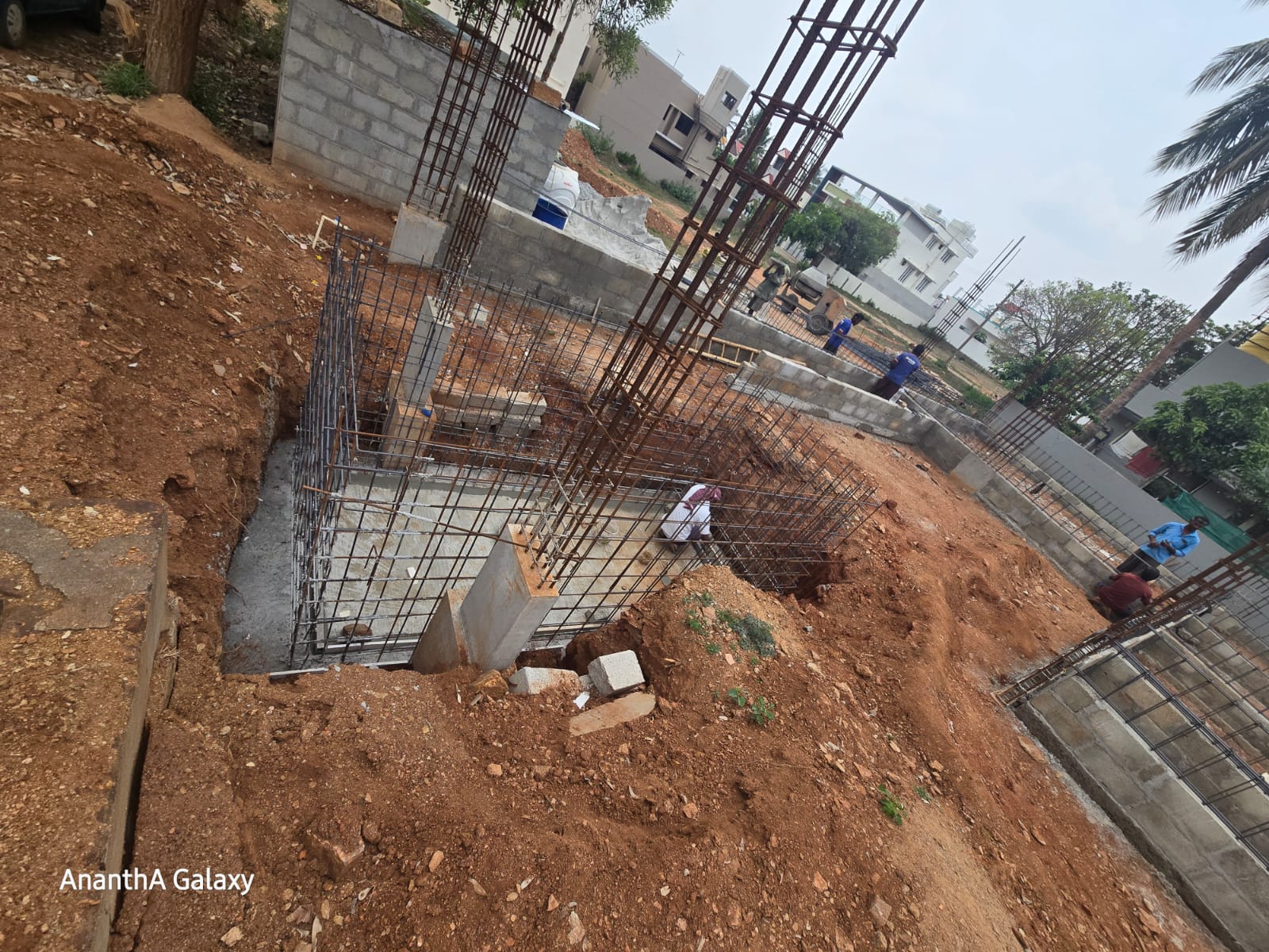 Foundation and footing work on site